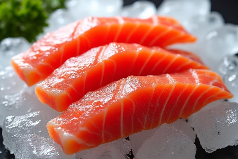 新鮮な魚介が美しく並べられた様子