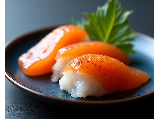 おまかせコース 蒼海の一例：新鮮な刺身と雲丹